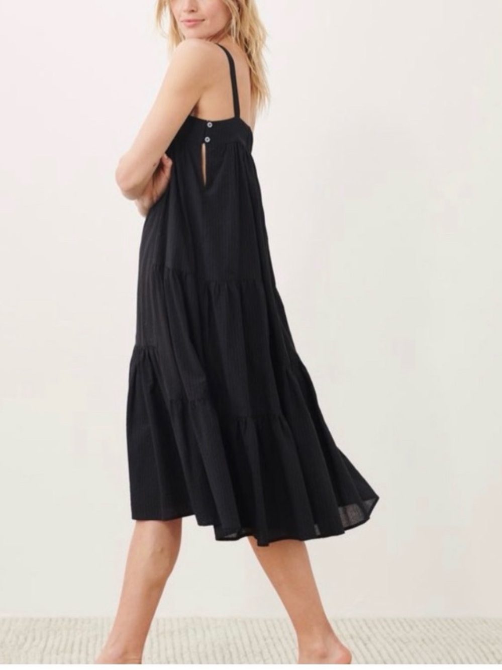 Jenni Kayne The Summer Dress in black seersucker Size Medium